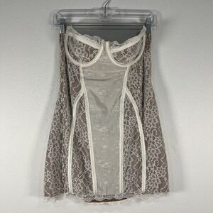 Mistress Rocks Underwire Lace Mini Dress in White -‎ Size Large Plus